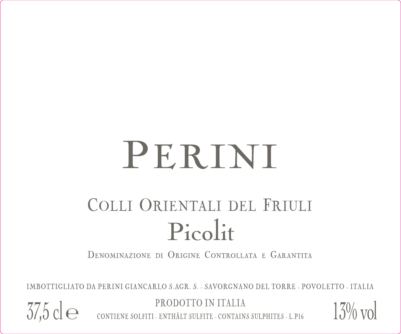 Italian Sweet White Wine - Picolit DOCG 2016