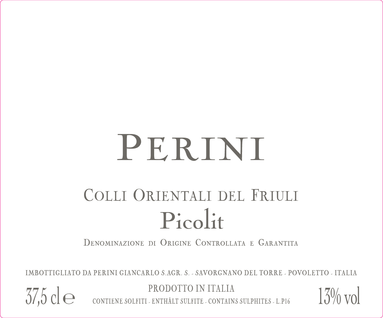 Italian Sweet White Wine - Picolit DOCG - Perini Wine